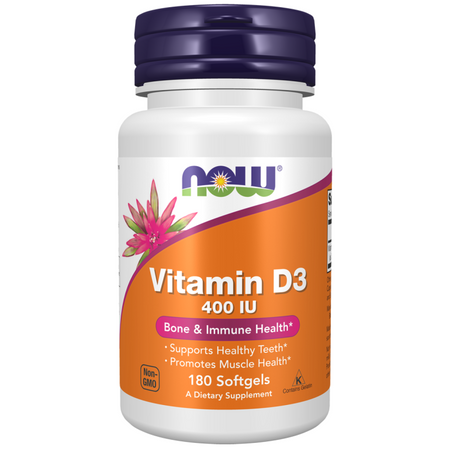 Now Foods Vitamín D3 400 IU 180 kapsúl