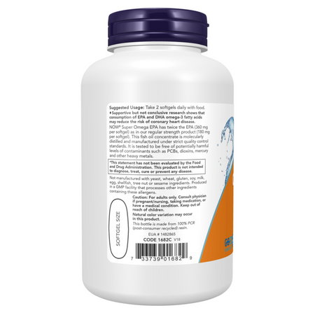 Now Foods Super Omega EPA Fish Oil, Double Strength 240 kapsúl