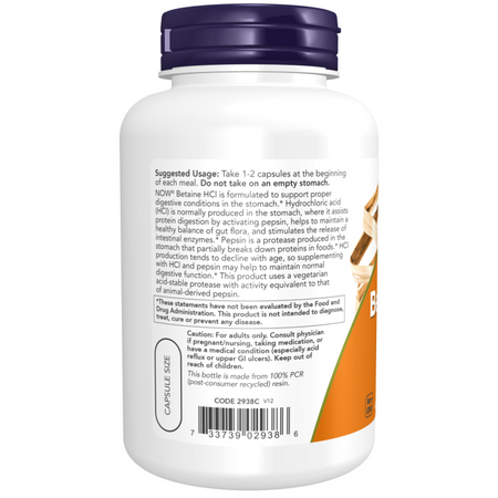 Now Foods Betaine HCl 648 mg 120 veg kapsúl