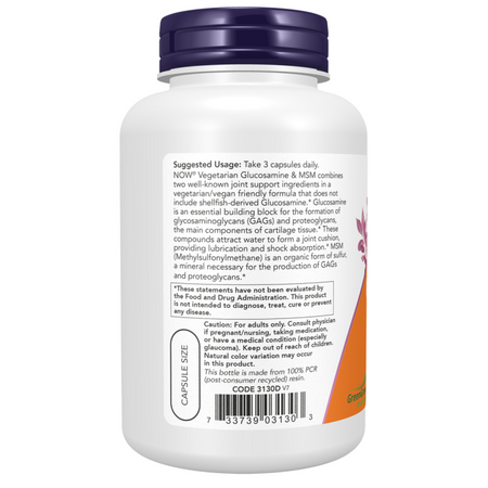 Now Foods Glucosamine a MSM (Vegetarian) 240 kapsúl