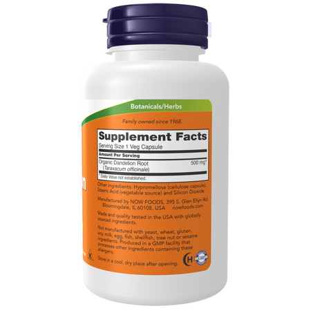 Now Foods Dandelion Root 500 mg 100 kapsúl