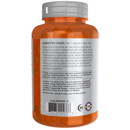 Now Foods Arginine 500 mg Citrulline 250 mg 240 veg kapslí