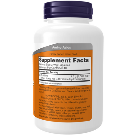 Now Foods L-Ornithine 500 mg 120 veg kapsúl
