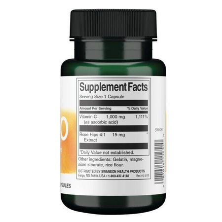 Swanson Vitamín C 1000 mg s Šípkem 30 veg kapsúl