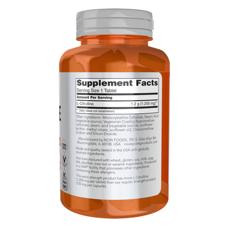 Now Foods L-Citrulline 1200 mg Extra Strength 120 tabliet