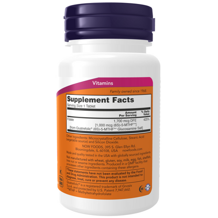 Now Foods Methyl Folate 1000 mcg 90 tabliet