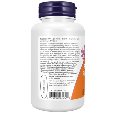Now Foods Červená Rýža (Red Yeast Rice) 1200 mg 60 tabliet