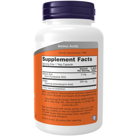 Now Foods GABA 500 mg 100 veg kapsúl