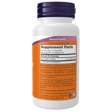 Now Foods Bee Pollen 500 mg 100 kapsúl