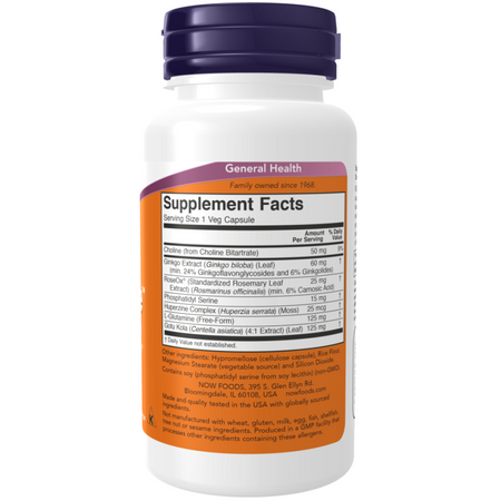 Now Foods Brain Elevate Formula 120 kapsúl
