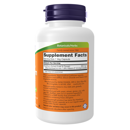 Now Foods Hawthorn Extract 600 mg Extra Strength 90 kapsúl