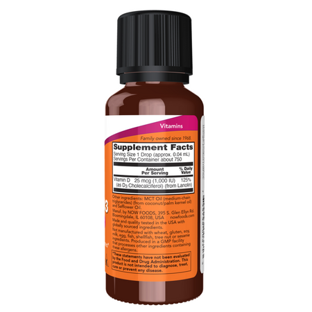 Now Foods Vitamin D-3 Liquid, Extra Strength 30 ml kvapky