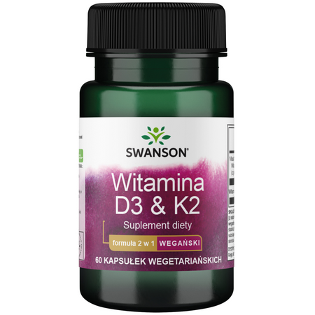 Swanson Vitamín D3 2000 iu + K2 MK7 75 mcg 60 veg kapsúl