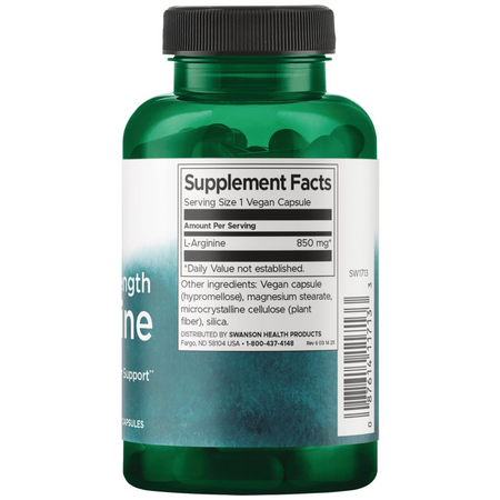 Swanson Maximum Strength L-Arginine 850 mg 90 kapsúl