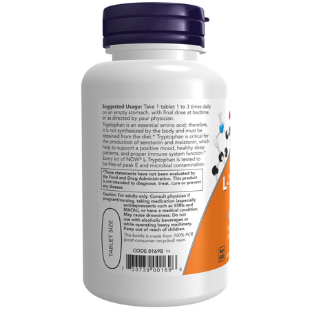 Now Foods L-Tryptophan 1000 mg Double Strength 60 tabliet
