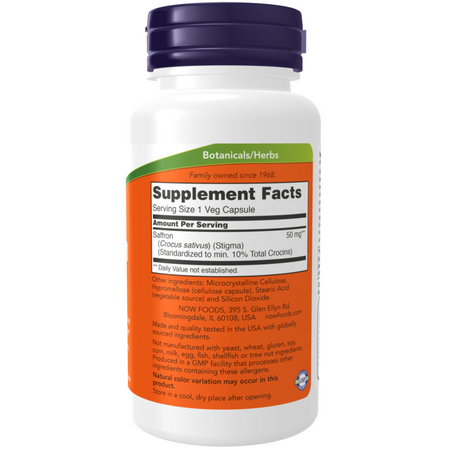 Now Foods Saffron 50 mg 60 veg kapsúl