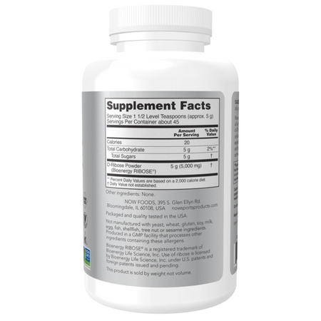 Now Foods D-Ribose Powder 454 g
