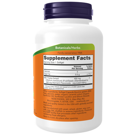 Now Foods Milk Thistle Extract, Extra Strength 450 mg 120 kapsúl