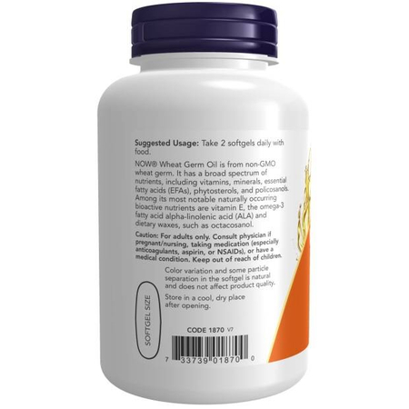 Now Foods Wheat Germ Oil 1130 mg 100 kapsúl