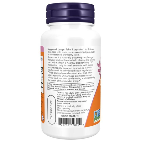 Now Foods D-Mannose Urinary Support 500 mg 240 kapsúl
