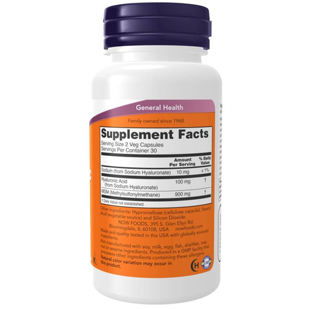 Now Foods Hyaluronic Acid 50 mg 60 kapsúl