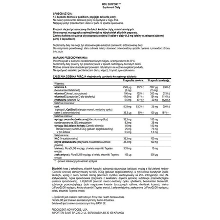 Now Foods Ocu Support 120 veg kapsúl