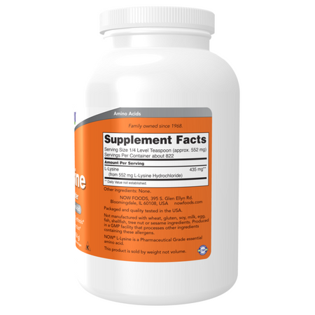 Now Foods L-Lysine Pudr 454 g