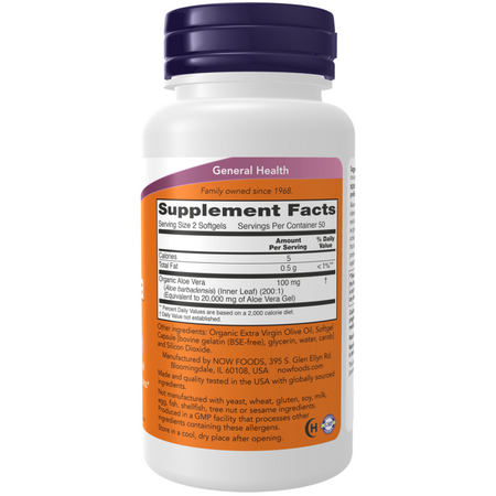 Now Foods Aloe Vera 10000 mg Gels 250 kapsúl
