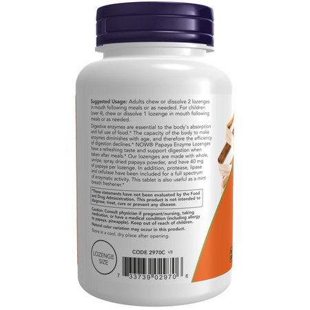 Now Foods Papaya Enzyme 360 cucací tabliet