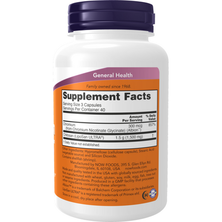 Now Foods Chitosan 500 mg plus Chromium 240 kapsúl
