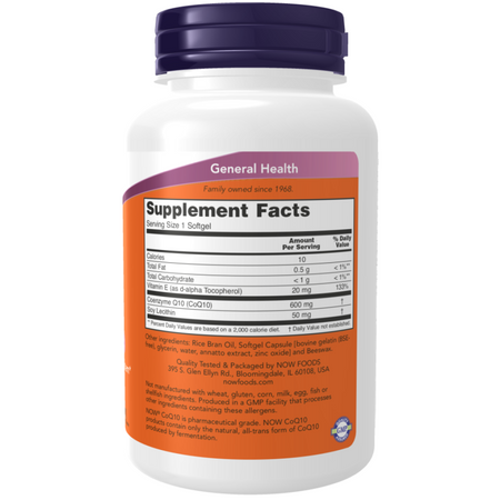 Now Foods Koenzym Q10 600 mg Maximum Strength 60 kapsúl
