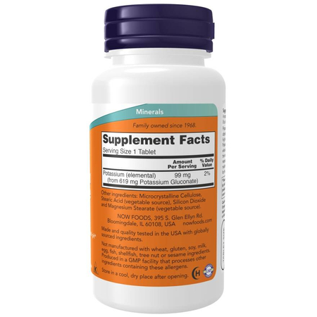 Now Foods Potassium Gluconate 99 mg 250 tabliet