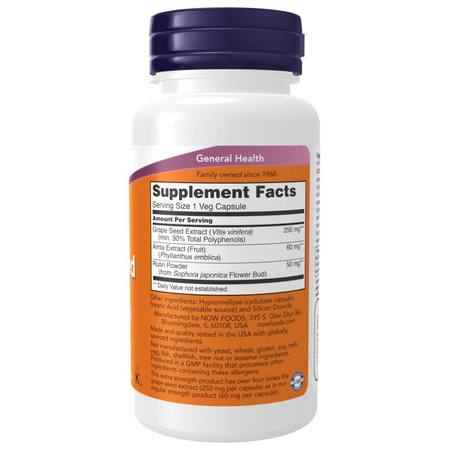 Now Foods Grape Seed, Extra Strength 250 mg 90 veg kapsúl