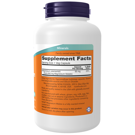 Now Foods Magnesium Malate Caps 180 kapsúl