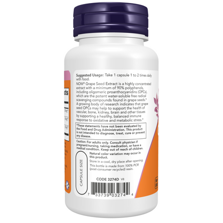 Now Foods Grape Seed, Extra Strength 250 mg 90 veg kapsúl