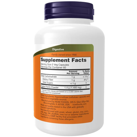 Now Foods Apple Pectin 700 mg 120 veg kapsúl