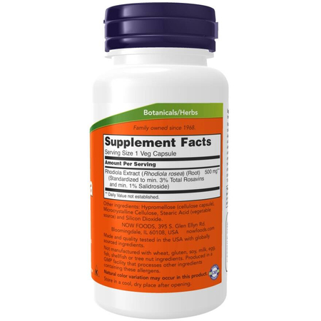 Now Foods Rhodiola 500 mg 60 kapsúl