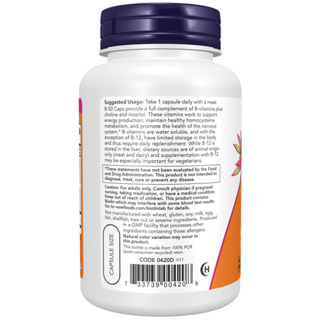 Now Foods Vitamin B-50 Complex 100 veg kapsúl