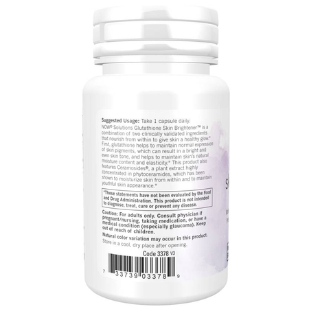 Now Foods Glutathione Skin Brightener + Ceramosides 30 veg kapsúl