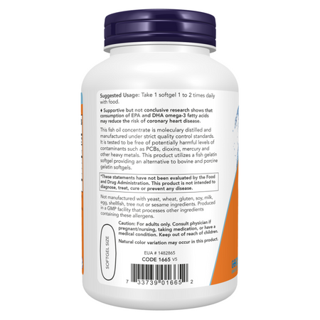Now Foods Ultra Omega-3 Fish Gelatin) 180 kapsúl