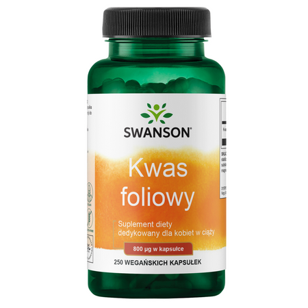 Swanson Kyselina Listová 800 mcg 250 kapsúl