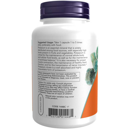 Now Foods Citrát Draselný 99 mg 180 kapsúl