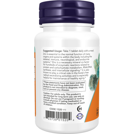 Now Foods Glukónan Zinočnatý 50 mg 100 tabliet