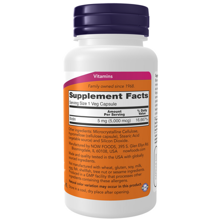 Now Foods Biotin 5000 mcg 60 veg kapsúl