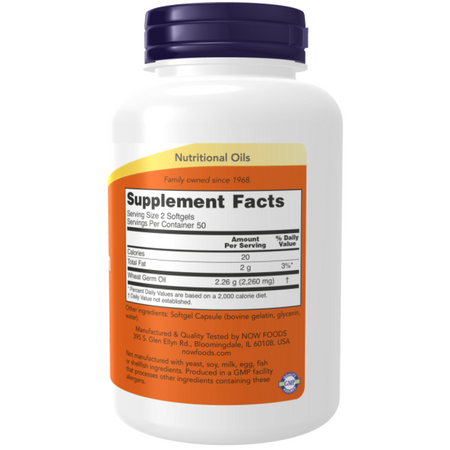 Now Foods Wheat Germ Oil 1130 mg 100 kapsúl