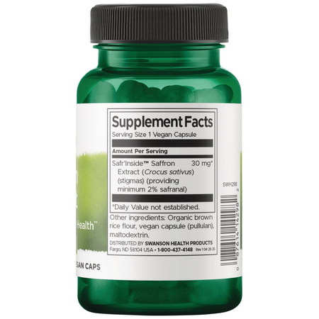 Swanson Saffron 30 mg Extract 60 veg kapsúl