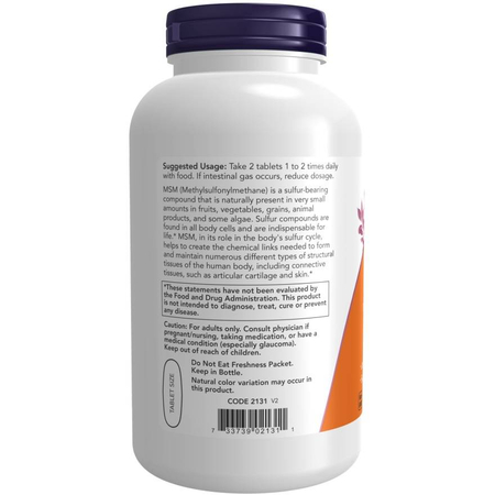 Now Foods MSM Methylsulfonylmethan 1500 mg 200 tabliet