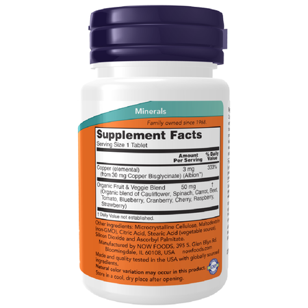 Now Foods Copper Glycinate 120 tabliet