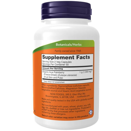 Now Foods Acai 500 mg 100 kapsul