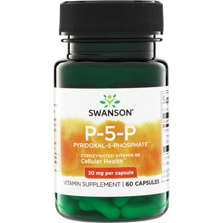 Swanson Vitamín B6 P-5-P 20 mg 60 kapsúl